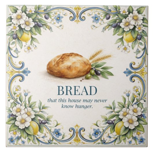 Carreau Tuscan Bread Kitchen Blessing Mediterranean (Devant)