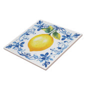 Carreau Tuscan Rustic Mediterranean Blue Lemon (Côté)