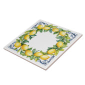 Carreau Tuscan Rustic Mediterranean Yellow Lemon Wreath (Côté)