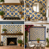 Carreau Tuscan Verve Vibrant Scrollwork  Mediterranean 