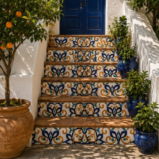 Carreau Tuscan Verve Vibrant Scrollwork  Mediterranean 