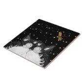 Carreau Tuxedo Cat surpris par la libellule (Côté)