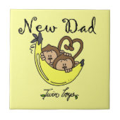 Carreau Twin Boys Singes Nouveau Papa Cadeaux (Devant)