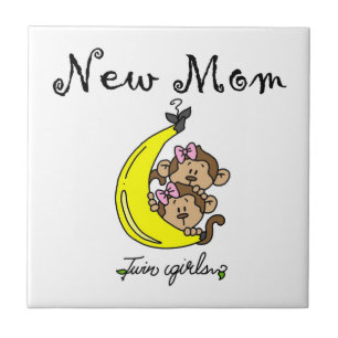 Carreau Twin Girls Nouveau cadeau maman