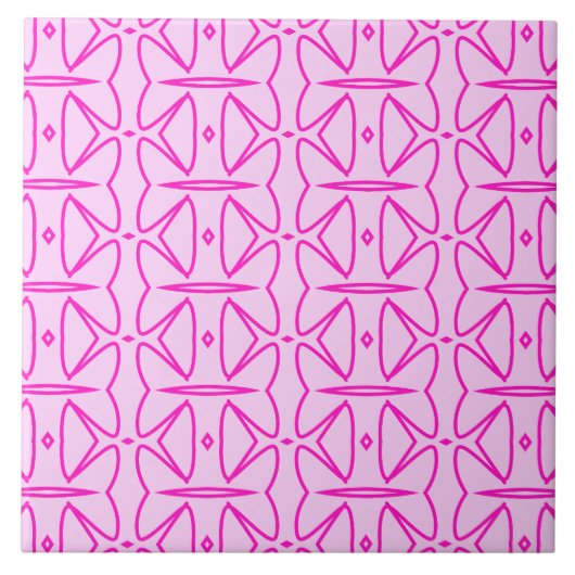 Carreau Two Toned Pink Pattern Ceramic Tile (Devant)
