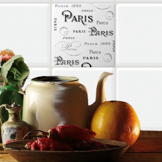 Carreau Typographie Calligraphie Paris France Tour Eiffel