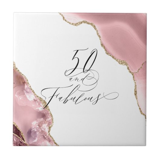 Carreau Typographie Chic 50 Fabulous Rose Gold Parties sci (Devant)