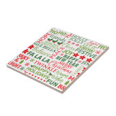 Carreau Typographie de Noël Rouge & Vert Motif sans coutur (Côté)