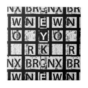 Carreau Typographie grunge de Bronx New York