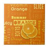 Carreau Typographie orange moderne Fruit Slice (Devant)