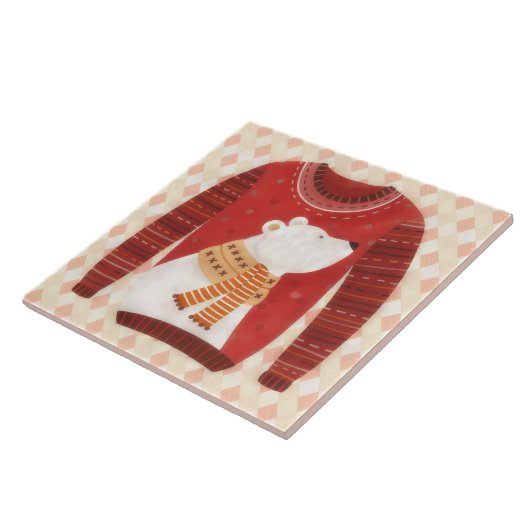 Carreau Ugly Sweater Fun Graphic Art Holiday Tile (Côté)