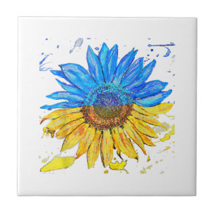 Carreau Ukraine Drapeau Tournesol Vintage Chemise Ukrainie