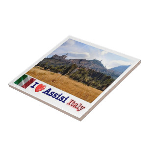 Carreau UMB033 ASSISI, I Love, Ombrie, Italie,