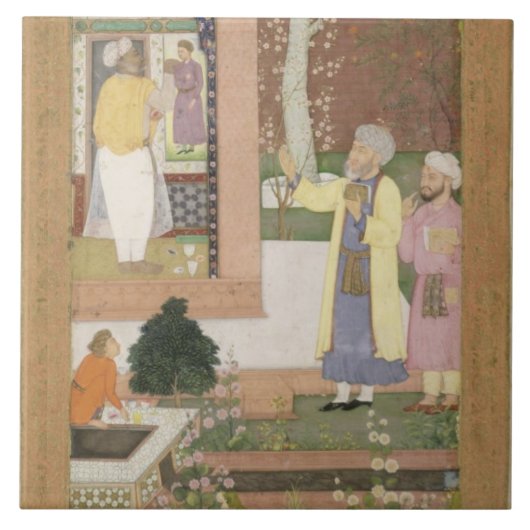 Carreau Un artiste décorant l'intérieur d'un pavi de (Devant)