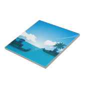 Carreau Un bateau en mer (Côté)