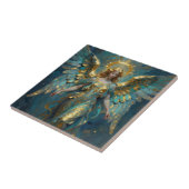 Carreau Un bel ange en or et turquoise (Côté)