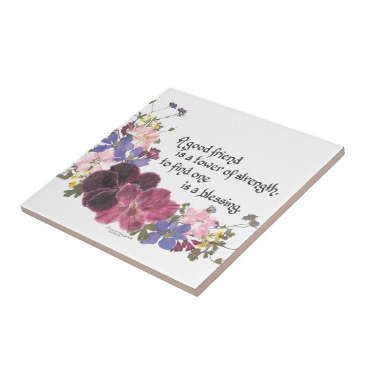 Carreau Un bon ami est une bénédiction (Côté)