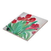 Carreau Un bouquet de tulipes rouges (Côté)