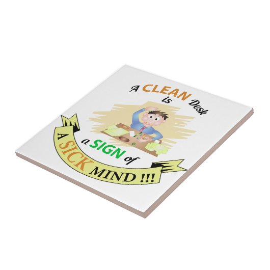 Carreau Un bureau propre est un signe de carrelage en céra (Côté)