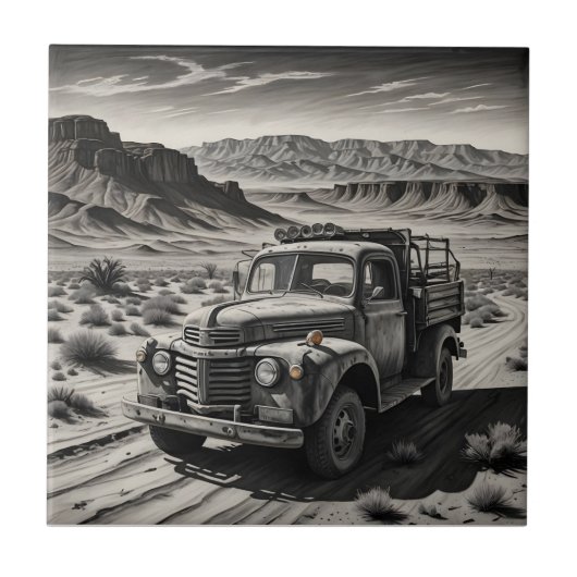 Carreau Un camion dans le désert (Devant)