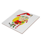 Carreau un catgirl chibi de Noël (Côté)