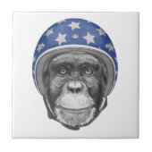 Carreau Un cavalier de moto de chimpanzé (Devant)