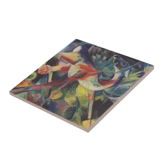 Carreau Un cerf dans un jardin fleuri par Franz Marc, Art  (Côté)