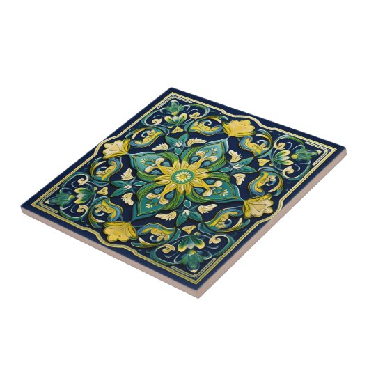 Carreau 💛 💚 💙 Un Chef-D'Oeuvre Azulejo Unique (Côté)