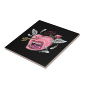 Carreau un coeur d'amour avec des lèvres et des ailes frap (Côté)