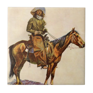 Carreau Un cowboy d'Arizona par Remington, Western Vintage