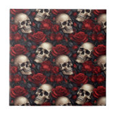 Carreau Un crâne et une série Rose 10 (Devant)