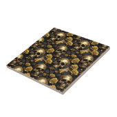 Carreau Un crâne et une série Rose 8 (Côté)