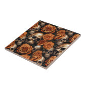 Carreau Un crâne et une série Rose 9 (Côté)