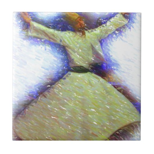 Carreau un croquis de tourbillonnement de sufi (Devant)