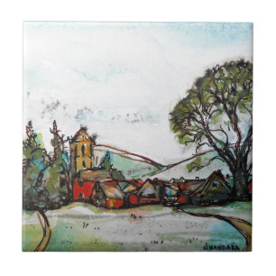 Carreau Un croquis du village britannique idyllique