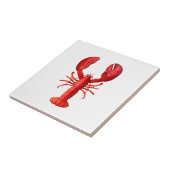 Carreau Un crustacé de homard rouge sur blanc (Côté)