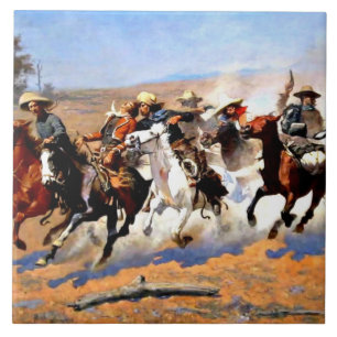 Carreau Un Dash pour le Timber, peinture de Remington,