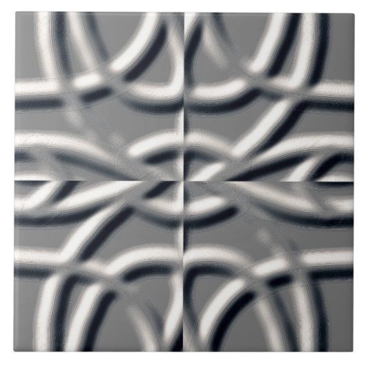 Carreau Un design classique d'art gris argenté unique (Devant)
