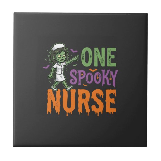 Carreau Un design d'Halloween d'infirmière effrayante (2)_ (Devant)