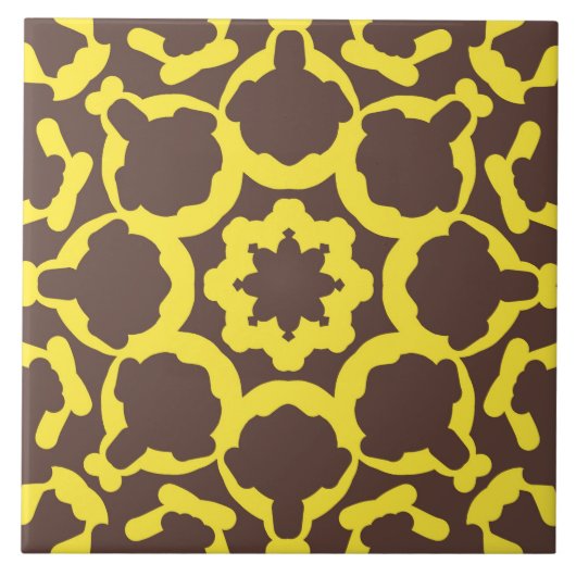 Carreau Un design tendance marron & jaune vif (Devant)