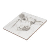 Carreau Un dessin d'une jeune vache (Côté)