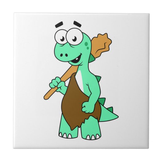 Carreau Un Dessin Tyrannosaurus Rex Caveman. (Devant)