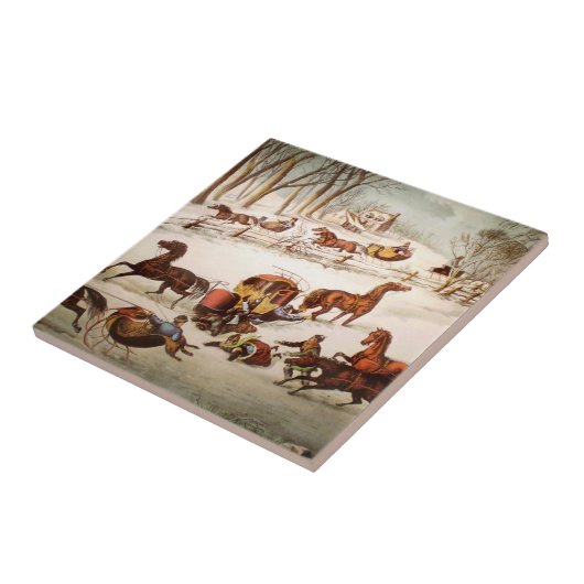 Carreau Un déversement sur la tuile de neige (Côté)