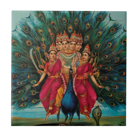 CARREAU UN DIEU INDOU DE MURUGAN (Devant)
