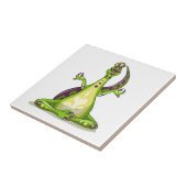 Carreau Un Dinosaure Iguanodon Qui Fait Du Yoga. (Côté)