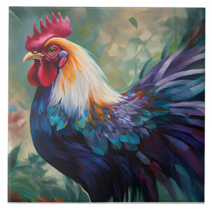 Carreau Un Enchanteur Rooster Peinture Carrelage En Cérami
