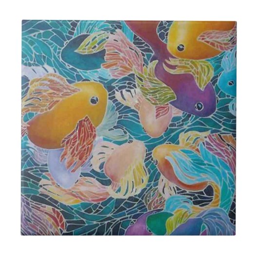 CARREAU UN ÉTANG À POISSONS DE LA MOSAÏQUE KOI (Devant)