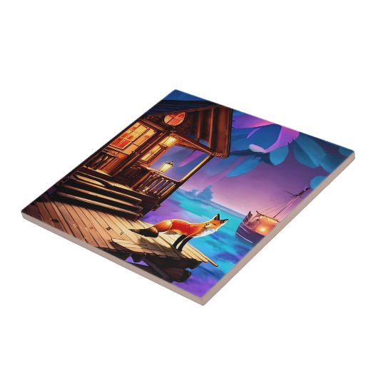 Carreau Un Fox assis devant le Cabine-47567 (Côté)