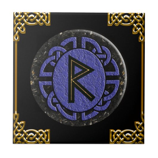 Carreau un futhark plus ancien de "raidho" (Devant)
