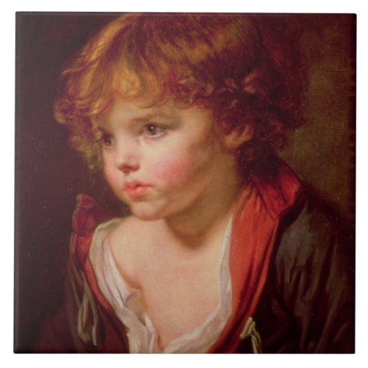 Carreau Un garçon d'une chevelure blond avec une chemise (Devant)